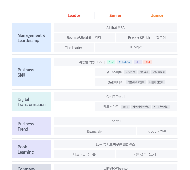 체계적인 직무 · 직급별 콘텐츠 설계